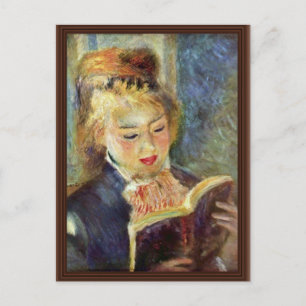 En flicka läsande av Pierre-Auguste Renoir Vykort