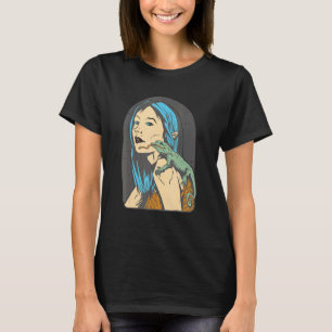 En flicka med böjda drakar t shirt