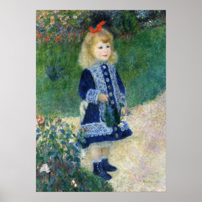 En flicka med en vattentåk från Auguste Renoir Poster (Framsidan)
