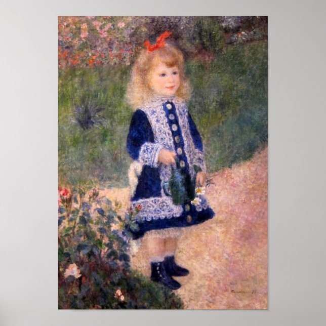 En flicka med en vattentäkt från Pierre Renoir Poster (Framsidan)
