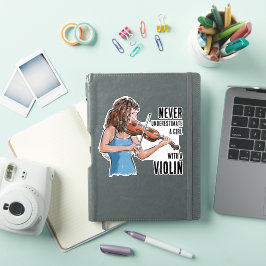 En flicka med en violin-dekal klistermärken