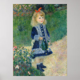 En flicka med en Watering Can av Auguste Renoir Poster