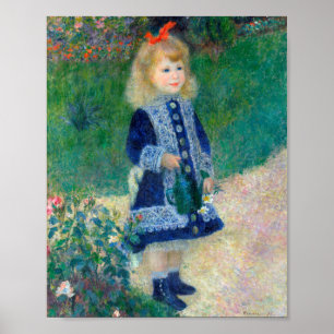 En flicka med Watering Can av Pierre-Auguste Renoi Poster