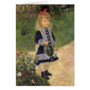 En flicka med Watering Can av Pierre Renoir Hälsningskort