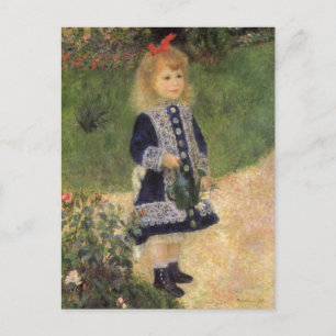 En flicka med Watering Can av Pierre Renoir Vykort