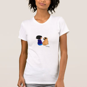 En flicka och henne mops t-shirt