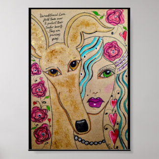 En flicka och hennes hund poster