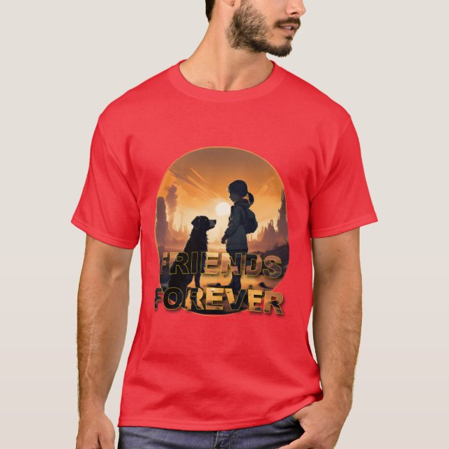 En flicka och hennes hund Vänner T Shirt (Framsida)