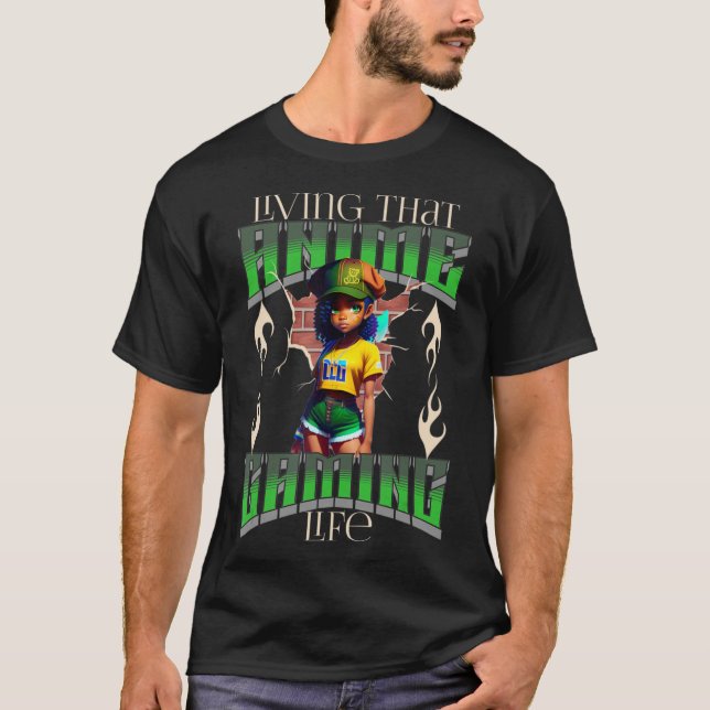 En flicka som älskar anime japanska t shirt (Framsida)