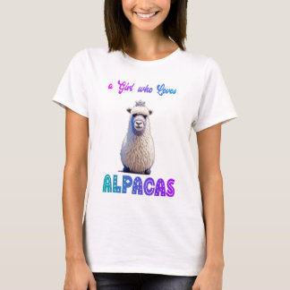 En flicka som Kärlek Alpacas med Wooly Alpaca T Shirt