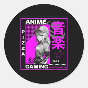 En flicka som Kärlek Anime Gaming Runt Klistermärke