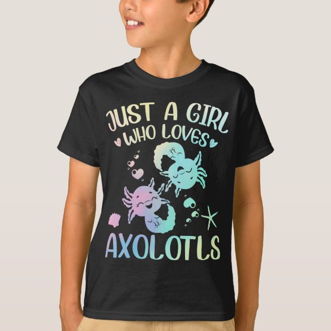 En flicka som Kärlek Axolotls T Shirt (Framsida)