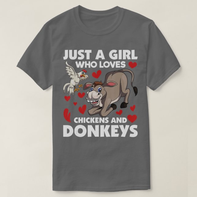 En flicka som Kärlek Chickens A T Shirt (Design framsida)