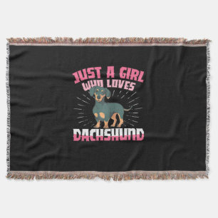 En flicka som Kärlek Dachshund Filt