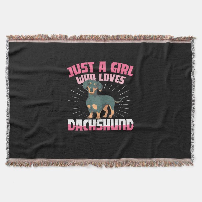 En flicka som Kärlek Dachshund Filt (Framsidan)