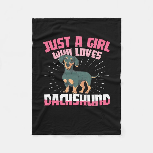En flicka som Kärlek Dachshund Fleecefilt (Framsidan)