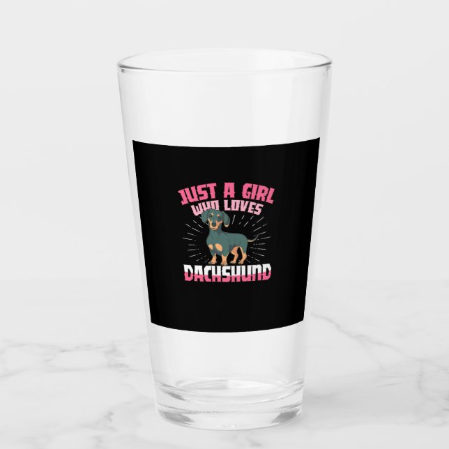 En flicka som Kärlek Dachshund Glaskopp (Framsida)
