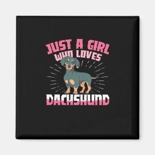 En flicka som Kärlek Dachshund Magnet