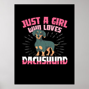 En flicka som Kärlek Dachshund Poster