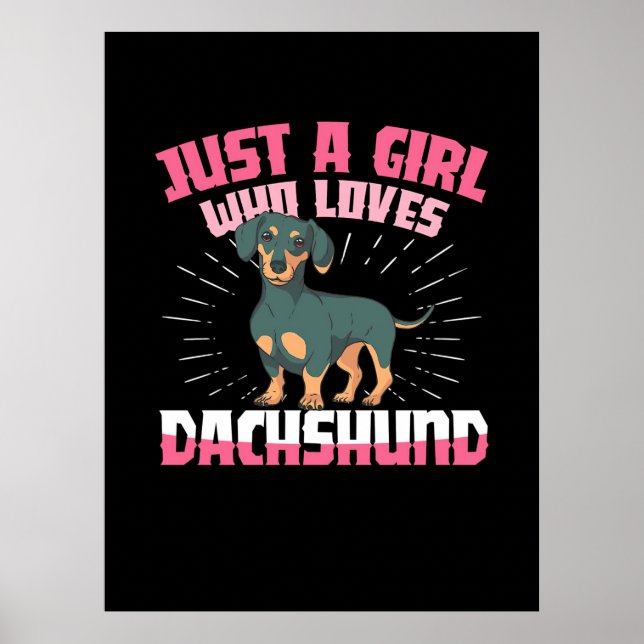 En flicka som Kärlek Dachshund Poster (Framsidan)
