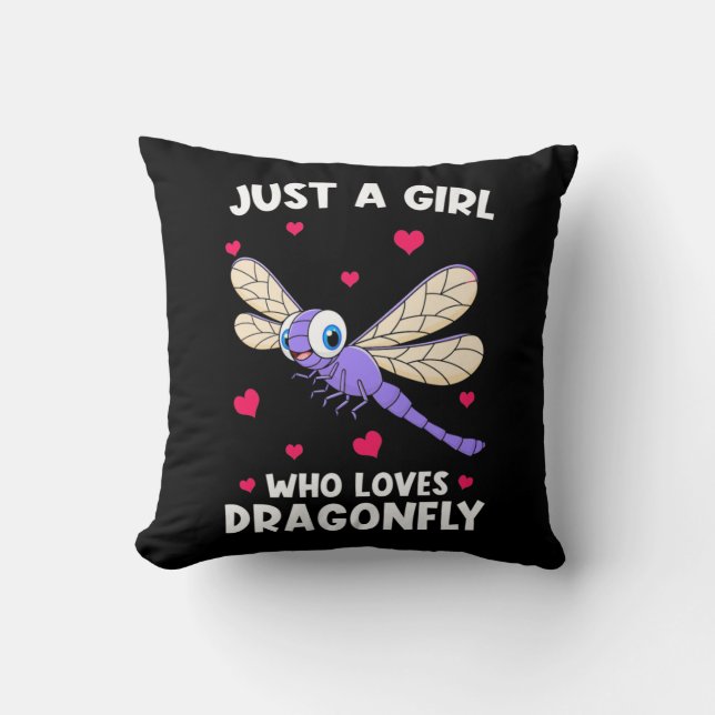 En flicka som Kärlek Dragonflies Kudde (Framsida)
