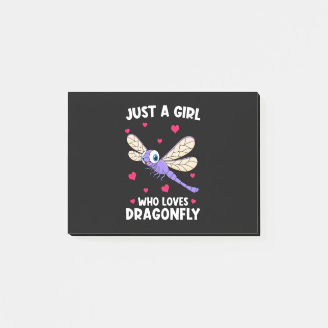 En flicka som Kärlek Dragonflies Post-it Block (Framsida)
