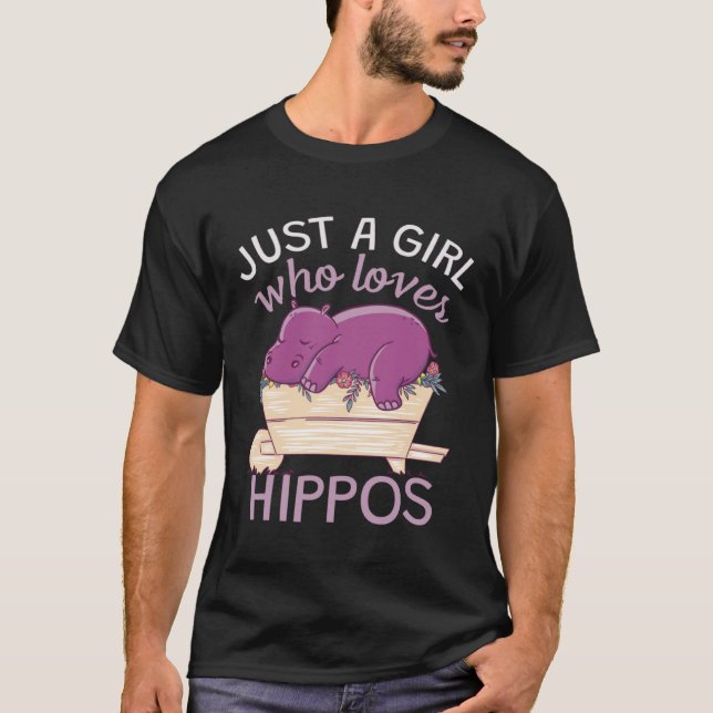 En flicka som Kärlek Hippos T Shirt (Framsida)