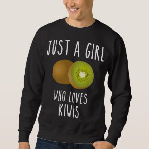En flicka som kärlek kiwi frukt kiwi sommarfrukter lång ärmad tröja