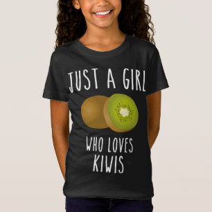 En flicka som kärlek kiwi frukt kiwi sommarfrukter t shirt