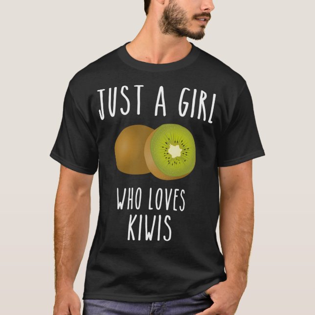 En flicka som kärlek kiwi frukt kiwi sommarfrukter t shirt (Framsida)