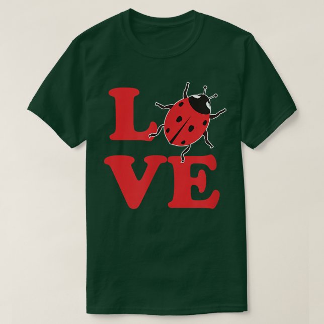 En flicka som kärlek Ladybugs söt ladybug för mamm T Shirt (Design framsida)
