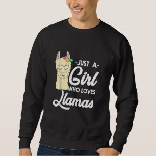 En flicka som Kärlek Llamas Funny Alpacas Lång Ärmad Tröja