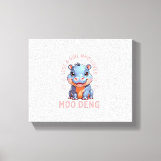 En flicka som Kärlek Moo Deng Hippo Women Småbarn  Canvastryck