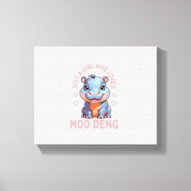 En flicka som Kärlek Moo Deng Hippo Women Småbarn  Canvastryck (Framsida)