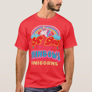 En flicka som Kärlek Rainbows och Unicorns T Shirt