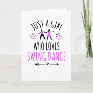 En flicka som Kärlek Swing Dance ger Swing Dancer Kort