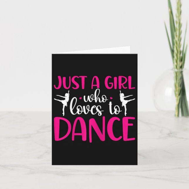 En flicka som Kärlek till Dance Ballerina D Kort (Framsida)