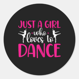 En flicka som Kärlek till Dance Ballerina D Runt Klistermärke