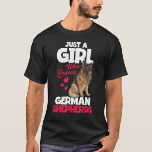 En flicka som Kärlek tyska shepherds German Shephe T Shirt