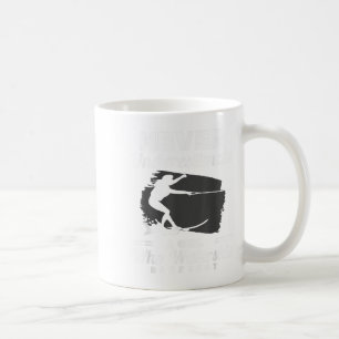 En flicka som Waterskis Barefoot Vatten Skiing Wav Kaffemugg