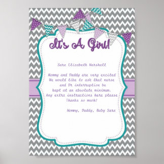 En flicksjukhusets dörrbanderoll poster