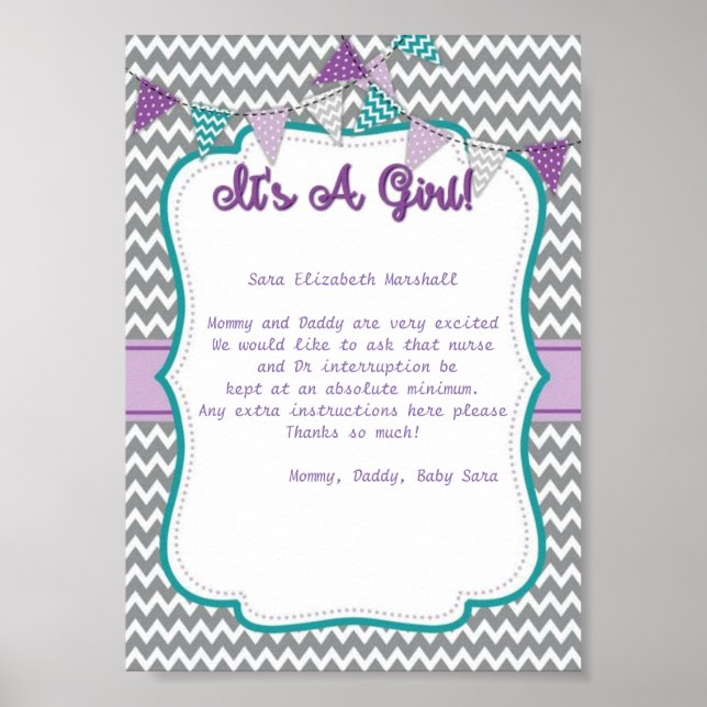 En flicksjukhusets dörrbanderoll poster (Framsidan)