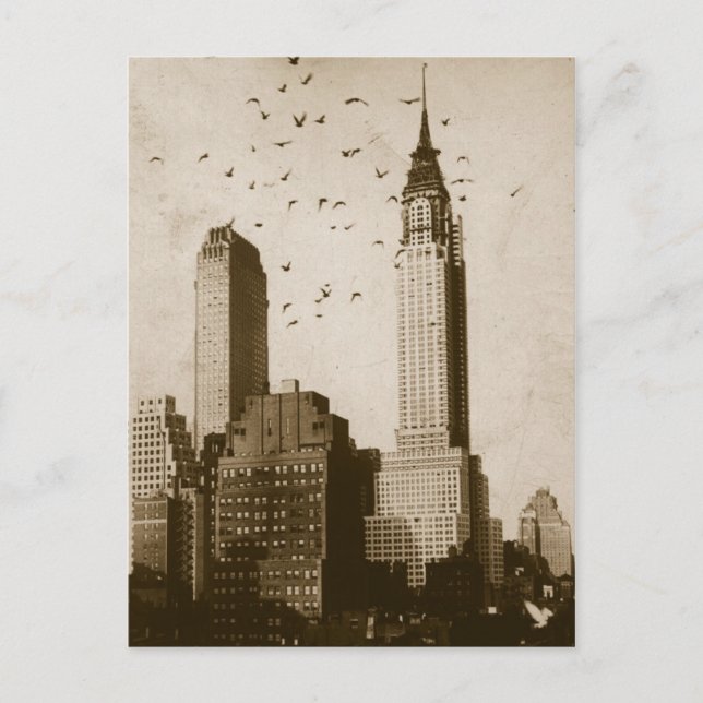 En flock av att flyga för fåglar vykort (Framsida)