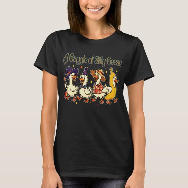 En flock dumma gäss i full kostymkaos t shirt (Framsida)