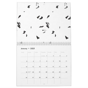 En flock fåglar som flyger i himmel. kalender