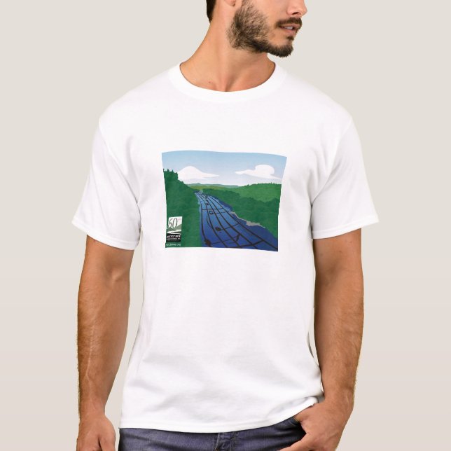 En flod av musik flödar till och med backarna t-shirt (Framsida)
