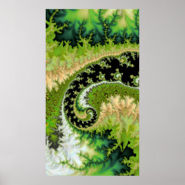 En flod i Grönten Forest Fractal Ligcape Poster