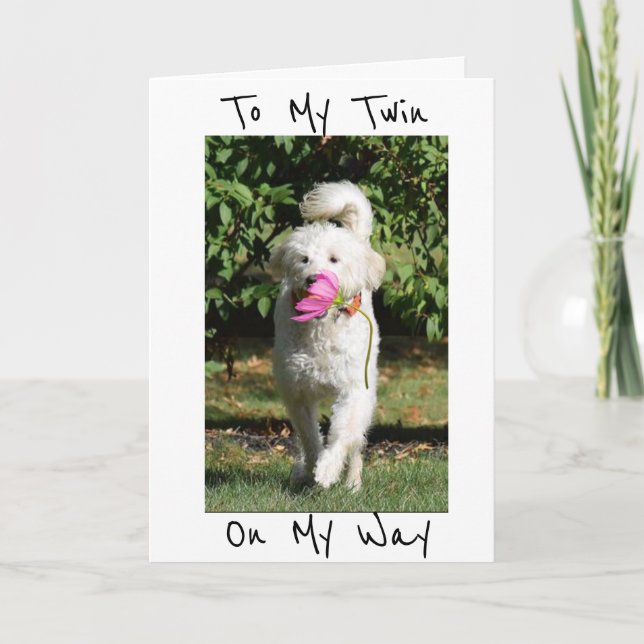 EN FLÖDE OCH BIRTHDAG VILJA FÖR MINA ***TWIN** KORT (Framsida)