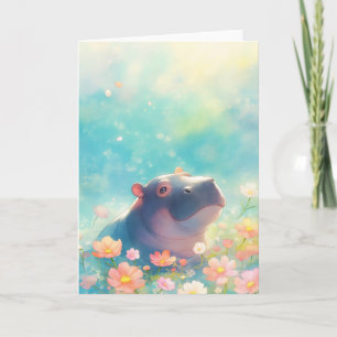 En flodhäst i blomsterprakt kort