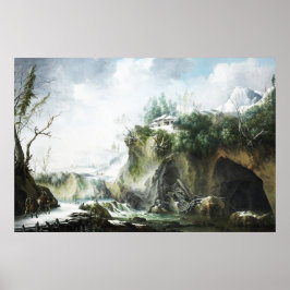 En flodlandskap vintertid, Francesco Foschi Poster